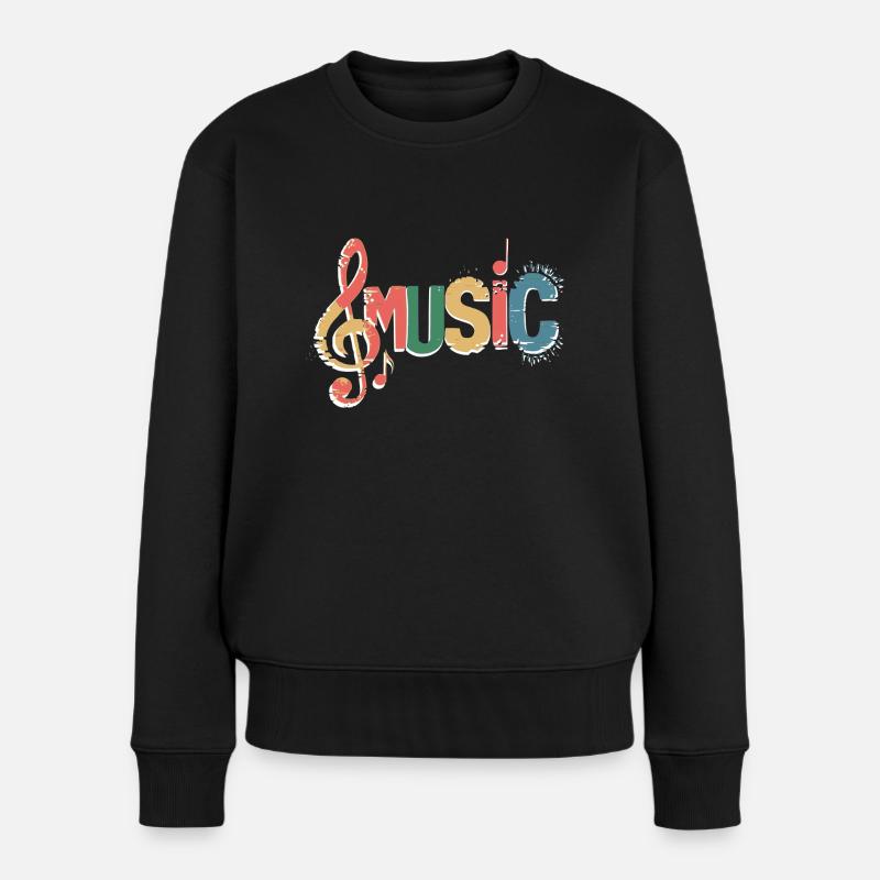 Music - Frauen Premium Bio Pullover - Schwarz