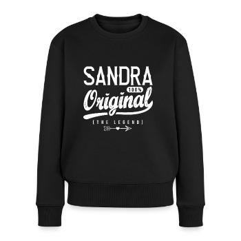 Sandra personalized shirt first name sandra - Women's Premium Organic Jumper - black - Front - Julia (174cm)