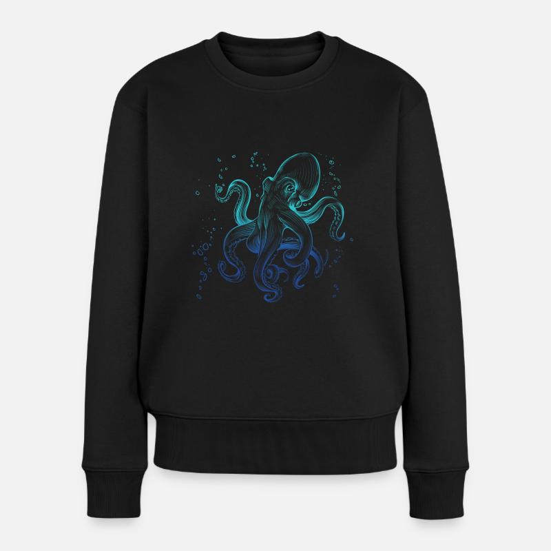 Pieuvres d’art polyp océan - Pull Premium bio Femme - noir