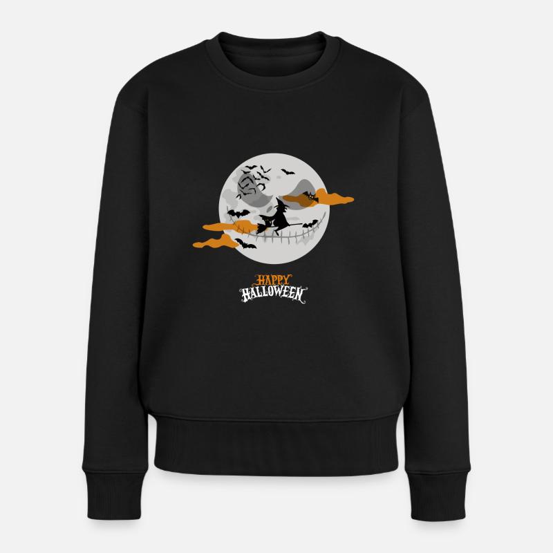 Happy Halloween Witch - Frauen Premium Bio Pullover - Schwarz
