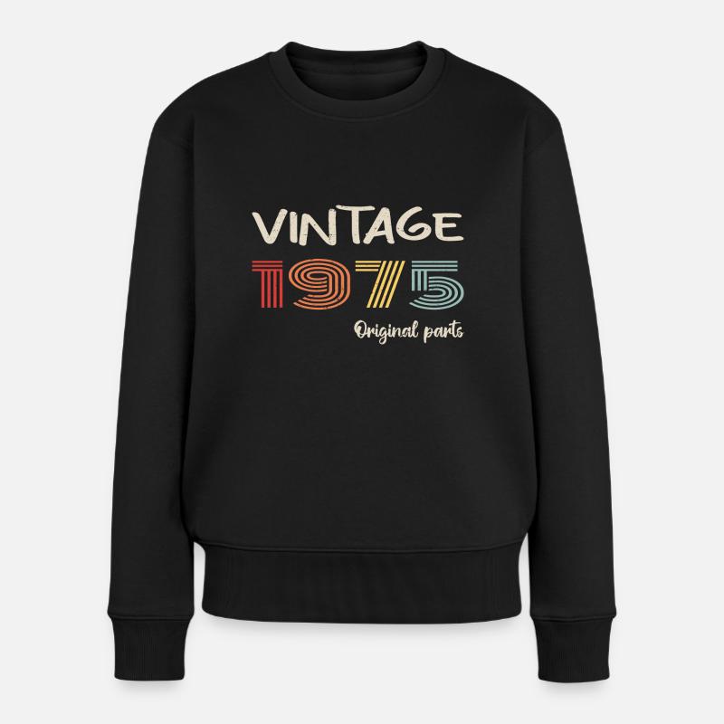 Original 1975 Vintage | Geburtstagsgeschenk 1975 - Frauen Premium Bio Pullover - Schwarz