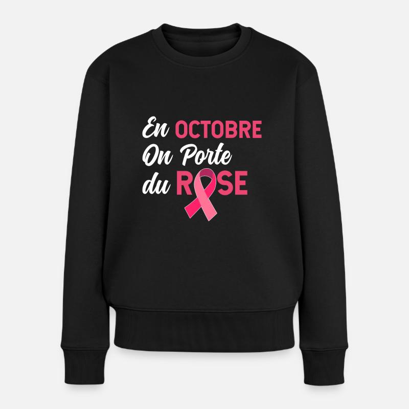Femme Octobre rose Cancer du Sein - Pull Premium bio Femme - noir