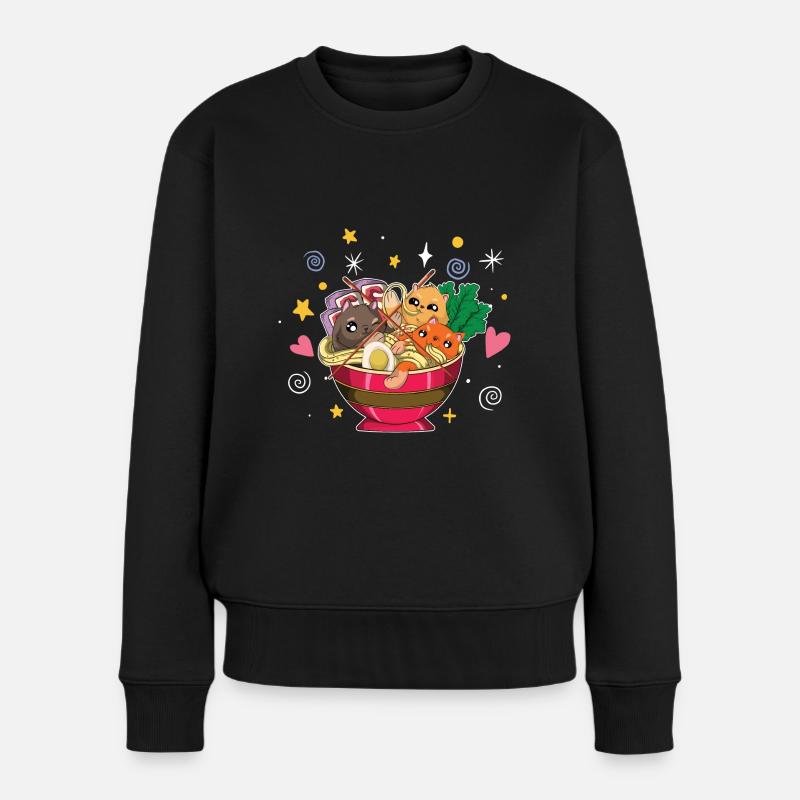 Ramen - Frauen Premium Bio Pullover - Schwarz