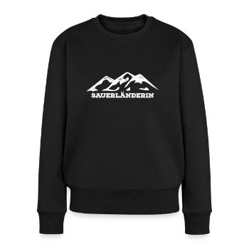 Sauerländerin vintage Berge Wandern im Sauerland - Frauen Premium Bio Pullover - Schwarz - Vorne - Julia (174cm)
