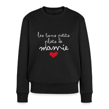 Mamie D'amour Cuisinière - Pull Premium bio Femme - noir - Devant - Julia (174cm)