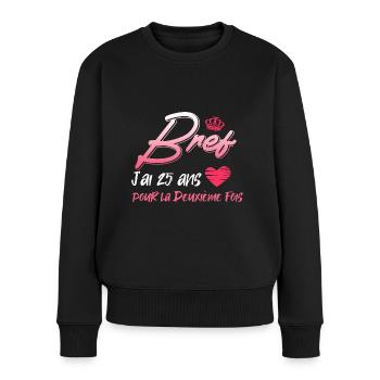 Anniversaire j'ai 50 ans Idée cadeau femme - Pull Premium bio Femme - noir - Devant - Julia (174cm)