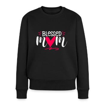 Wife Mom Boss gesegnete Mutterliebe Mutterschaft - Frauen Premium Bio Pullover - Schwarz - Vorne - Julia (174cm)