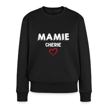 Mamie Chérie Citation Tendresse Grand Parent - Pull Premium bio Femme - noir - Devant - Julia (174cm)