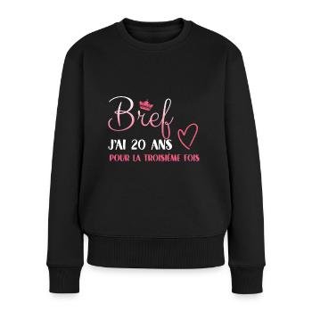 60 ans Anniversaire Idée cadeau citation humour - Pull Premium bio Femme - noir - Devant - Julia (174cm)