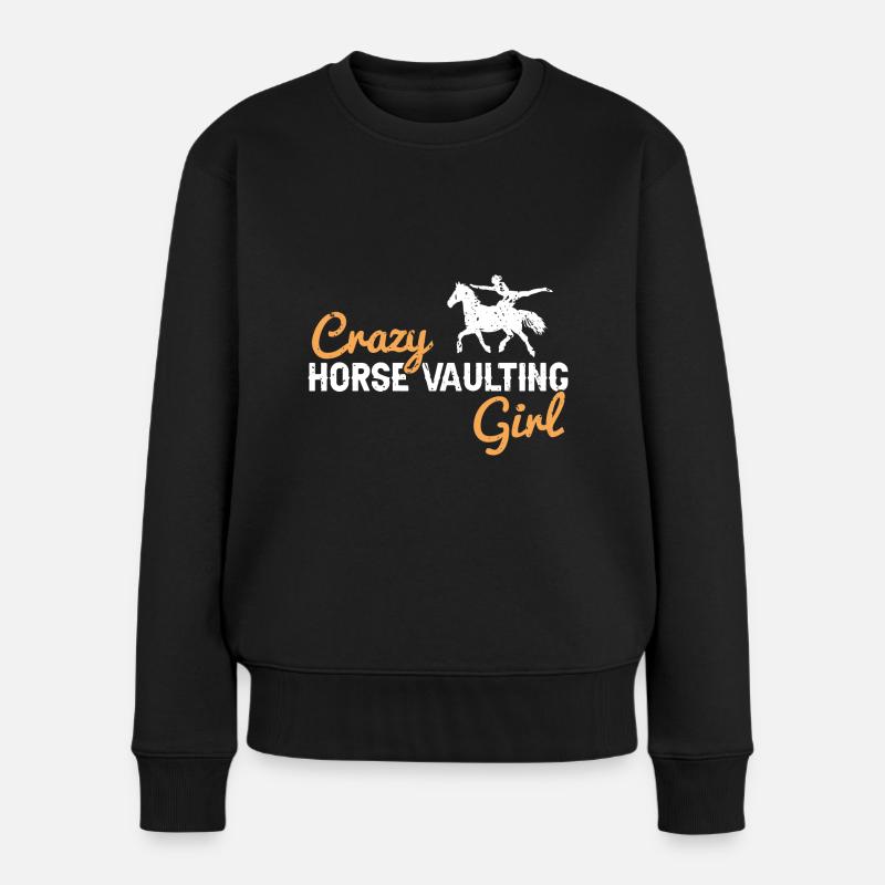 Voltigieren Design und Voltigieren Pferde Designs - Frauen Premium Bio Pullover - Schwarz