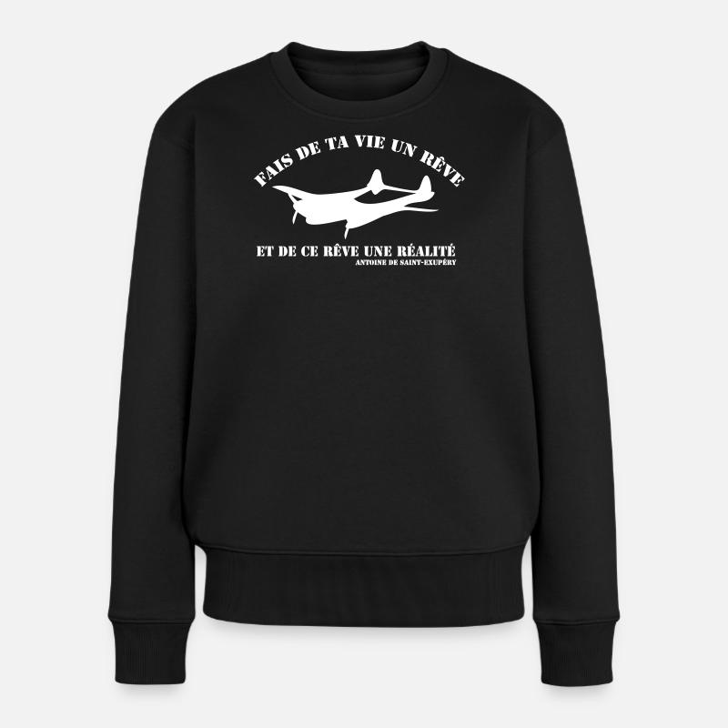 Rêve aérien vers réalité - Pull Premium bio Femme - noir