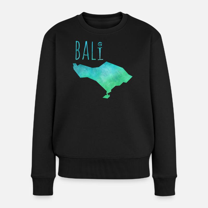 bali - Frauen Premium Bio Pullover - Schwarz