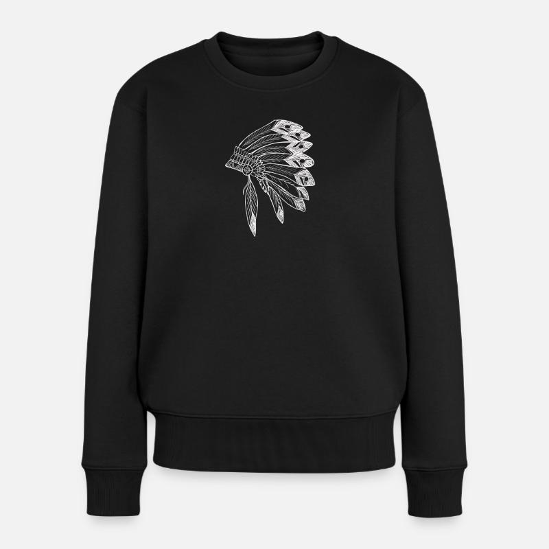 Apache - Frauen Premium Bio Pullover - Schwarz