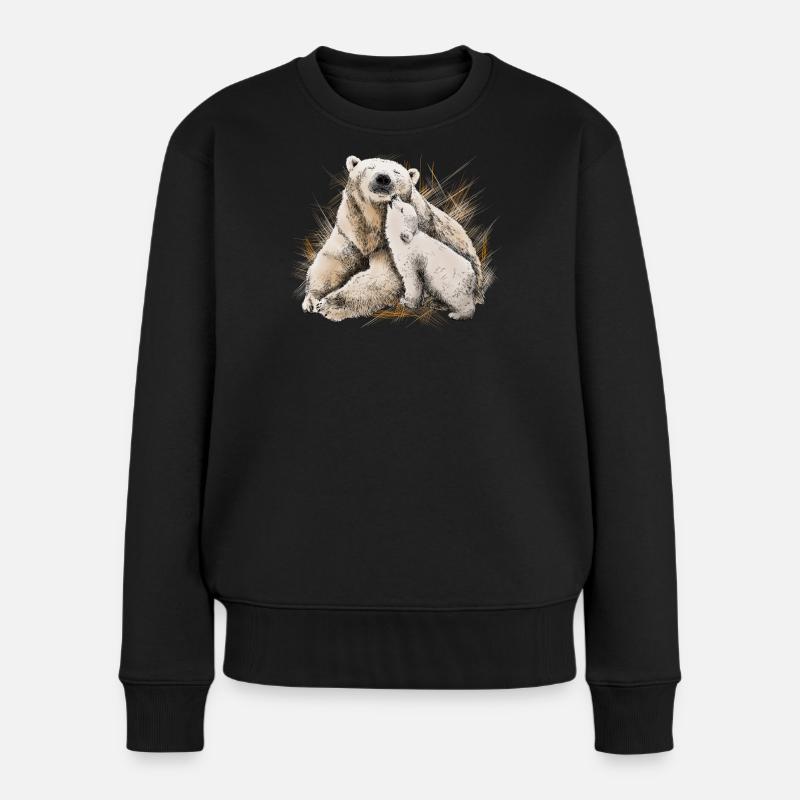 Eisbär - Frauen Premium Bio Pullover - Schwarz