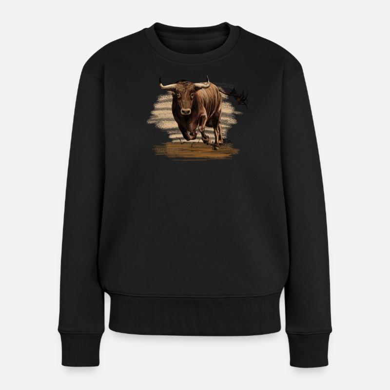 Stier - Frauen Premium Bio Pullover - Schwarz