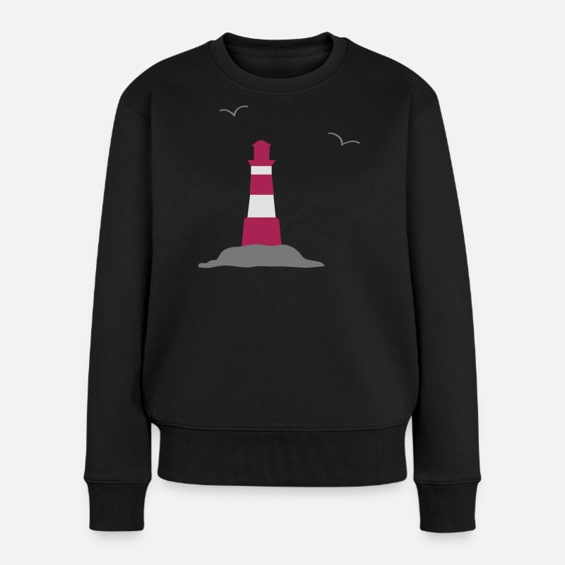Leuchtturm - Frauen Premium Bio Pullover - Schwarz