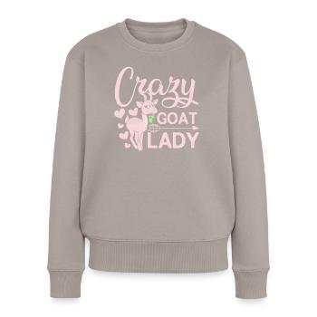 Crazy goat lady - Women's Premium Organic Jumper - taupe - Front - Julia (174cm)