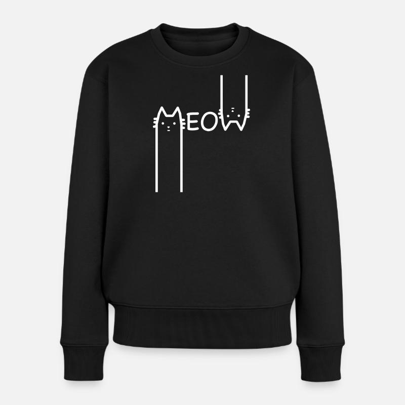 Katze - Frauen Premium Bio Pullover - Schwarz