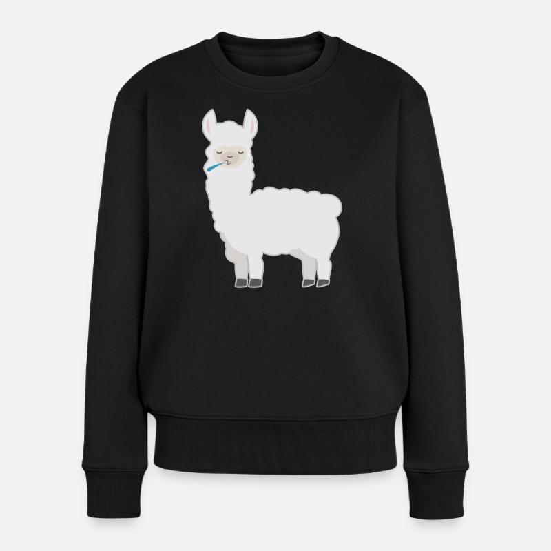 Chemise d'animal craché Lama motif d'enfant Lama crache - Pull Premium bio Femme - noir