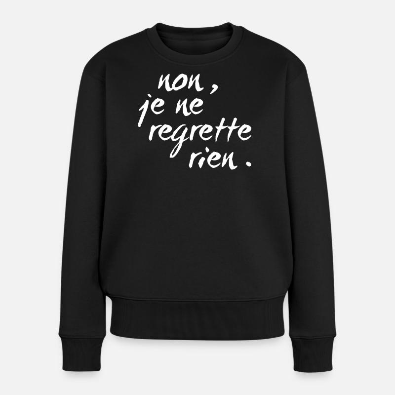 non, je ne regrette rien - blanc - Pull Premium bio Femme - noir