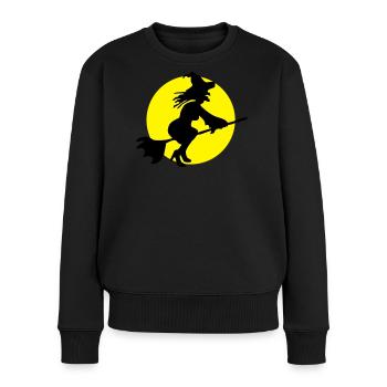 Fliegende Hexe - Frauen Premium Bio Pullover - Schwarz - Vorne - Julia (174cm)