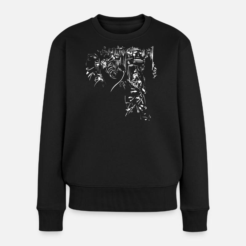 Tribal Stadt / Design Hintergrund Element - Frauen Premium Bio Pullover - Schwarz