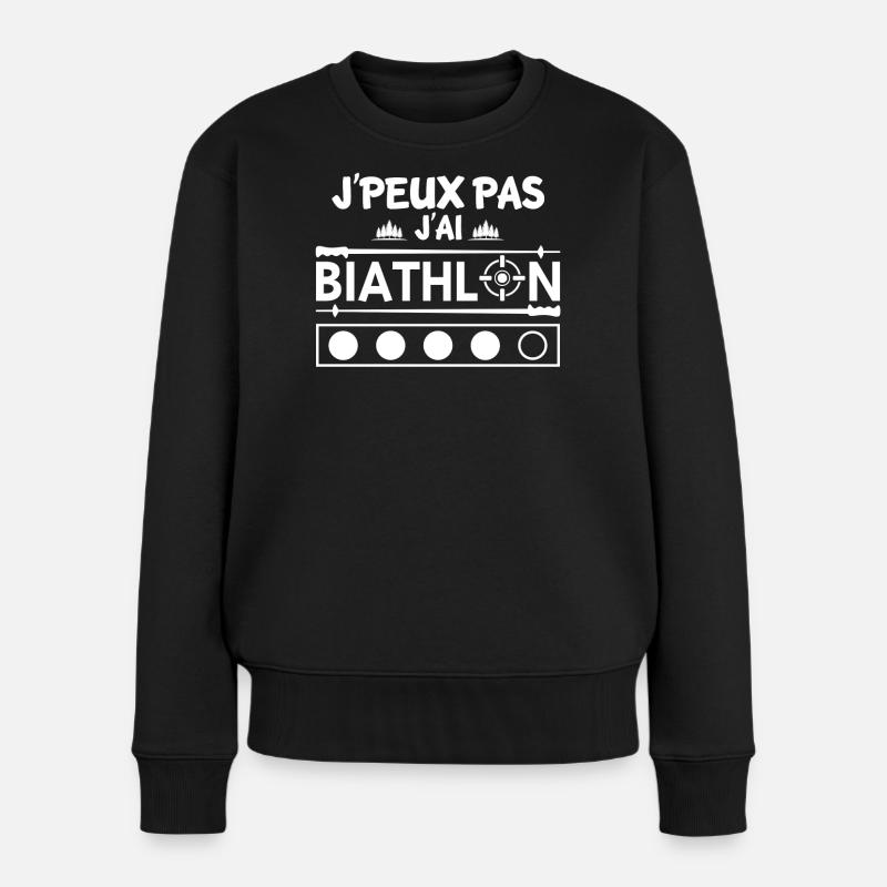 j'peux pas j'ai biathlon - Pull Premium bio Femme - noir