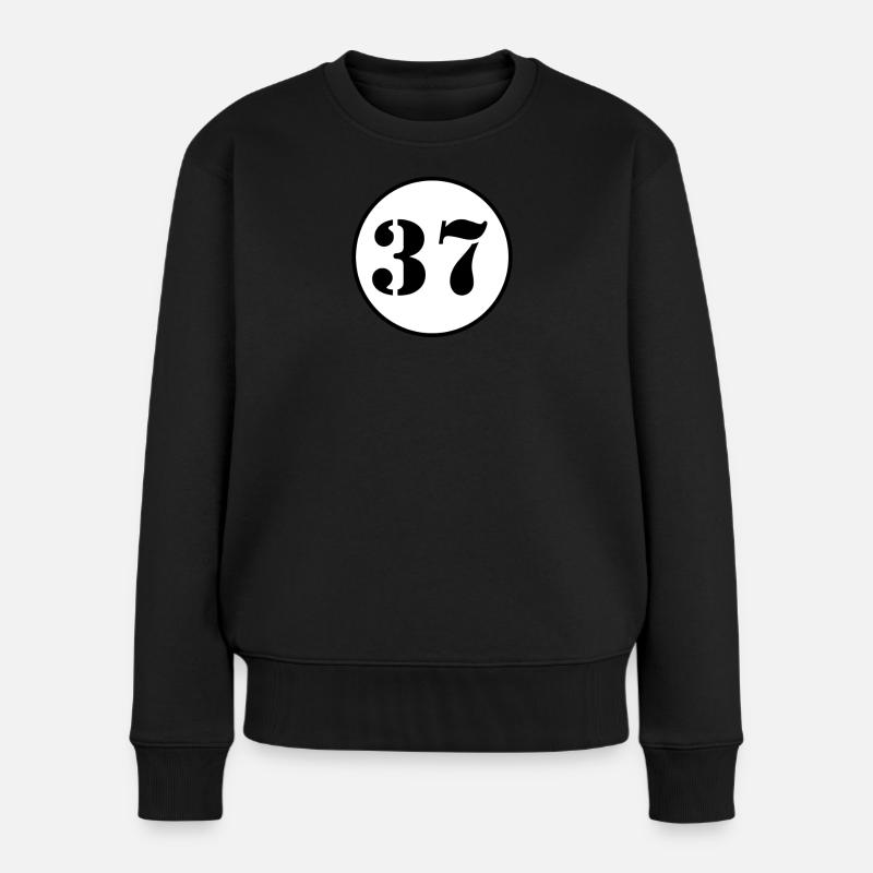 NUMMER 37 Siebenunddreißig Geburtstag Geschenk - Frauen Premium Bio Pullover - Schwarz