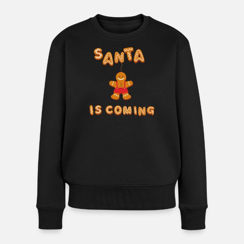 Le Père Noël arrive - Pull Premium bio Femme - noir