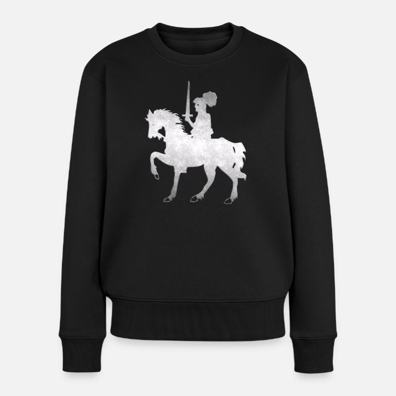 Ritter - Frauen Premium Bio Pullover - Schwarz