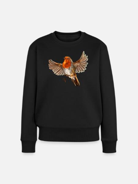Roter Vogel - Frauen Premium Bio Pullover - Schwarz