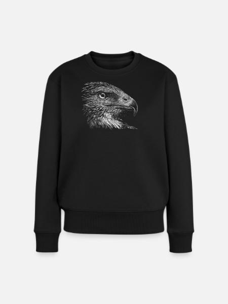 Adler - Frauen Premium Bio Pullover - Schwarz
