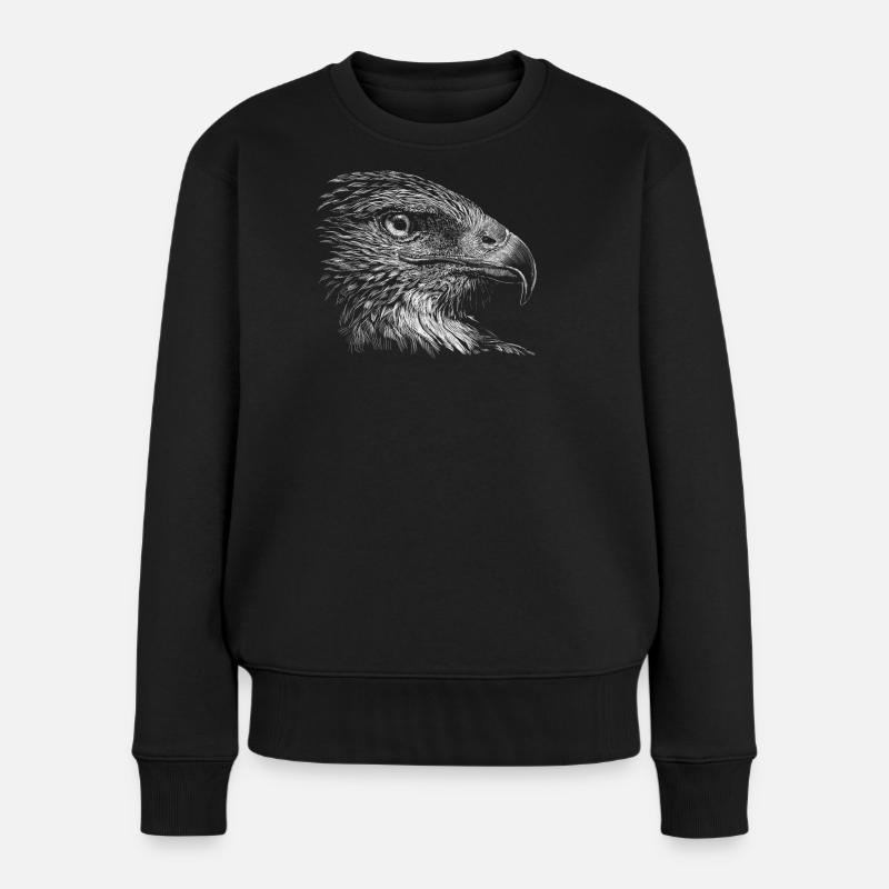 Adler - Frauen Premium Bio Pullover - Schwarz