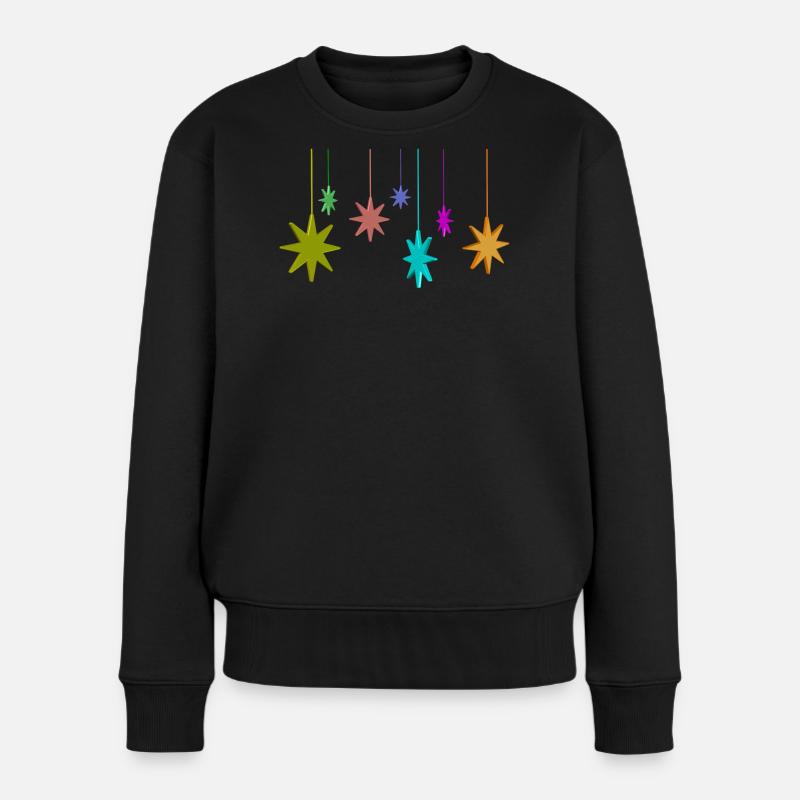 weihnachten sterne - Frauen Premium Bio Pullover - Schwarz