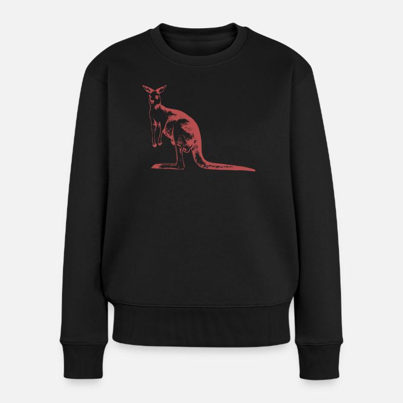 kangaroo - Women's Premium Organic Jumper - black