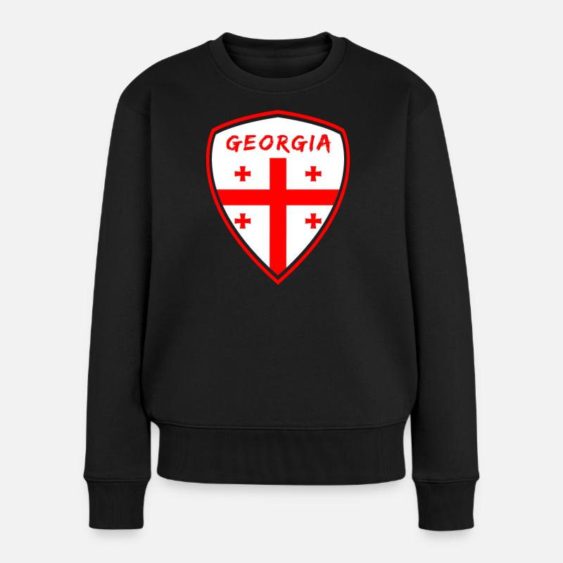 Georgien Wappen / Geschenk Tiflis - Frauen Premium Bio Pullover - Schwarz