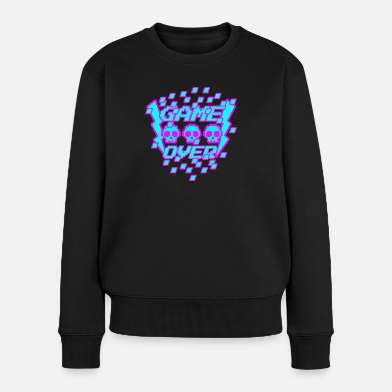 Game Over Pixel - Women's Premium Organic Jumper - black