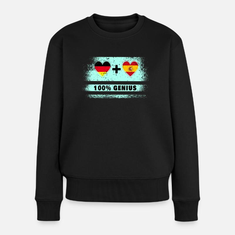 Deutschland und Spanien 100% genial / Geschenk - Frauen Premium Bio Pullover - Schwarz