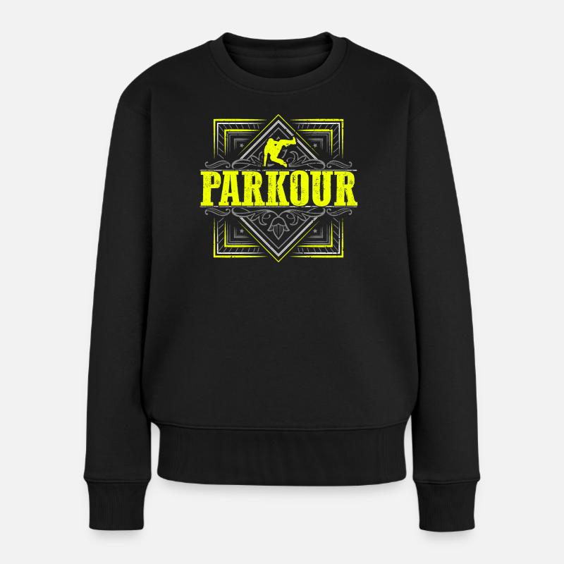 Parkour - Parcour - Frauen Premium Bio Pullover - Schwarz