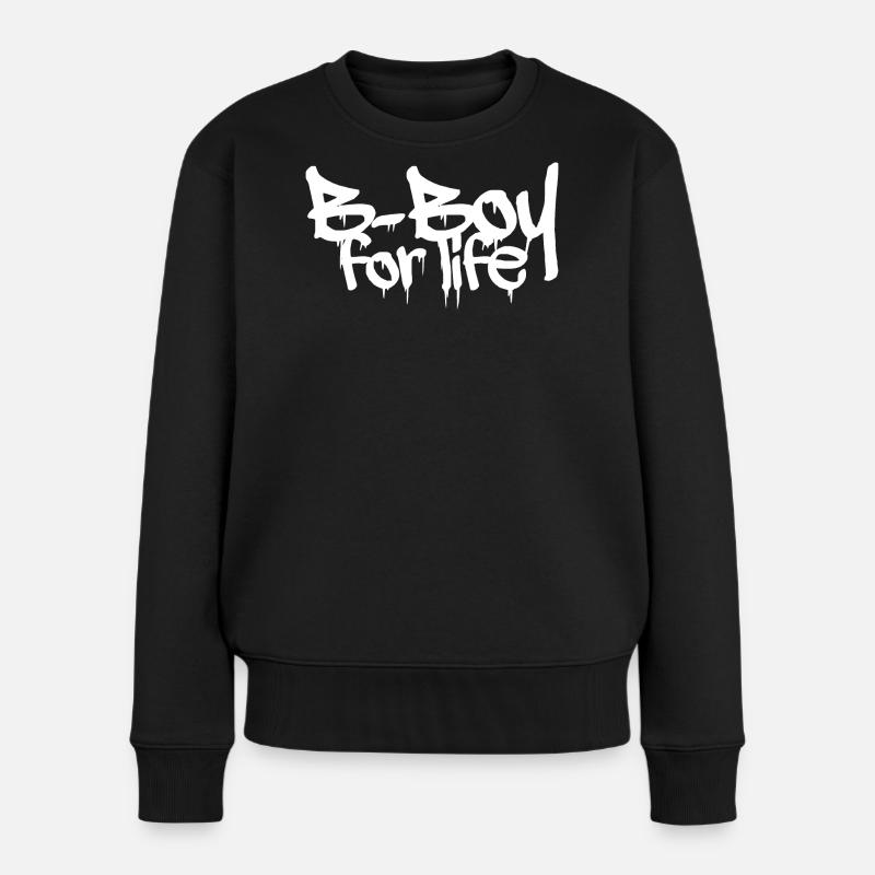bboy lifestyle graffiti breakdance crew Symbol - Frauen Premium Bio Pullover - Schwarz