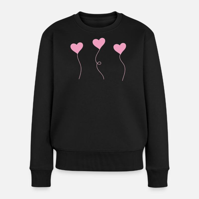 heart - Frauen Premium Bio Pullover - Schwarz