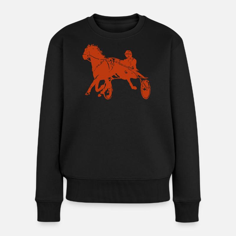 Trotteurs Trot Courses de chevaux - Pull Premium bio Femme - noir
