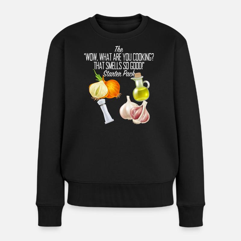 Kochen Starter Pack Für Köche Köchin Küche Koch - Frauen Premium Bio Pullover - Schwarz