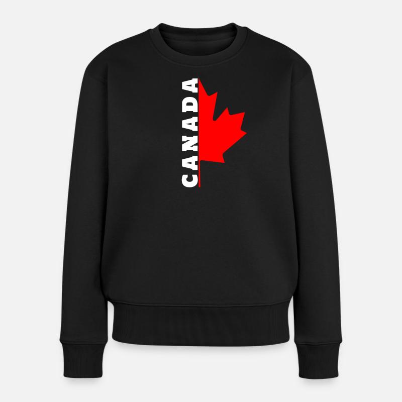 J'aime le design canadien avec feuille d'érable / cadeau - Pull Premium bio Femme - noir
