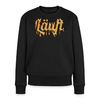 Dekorativer Text - Frauen Premium Bio Pullover - Schwarz - Vorne - Julia (174cm)