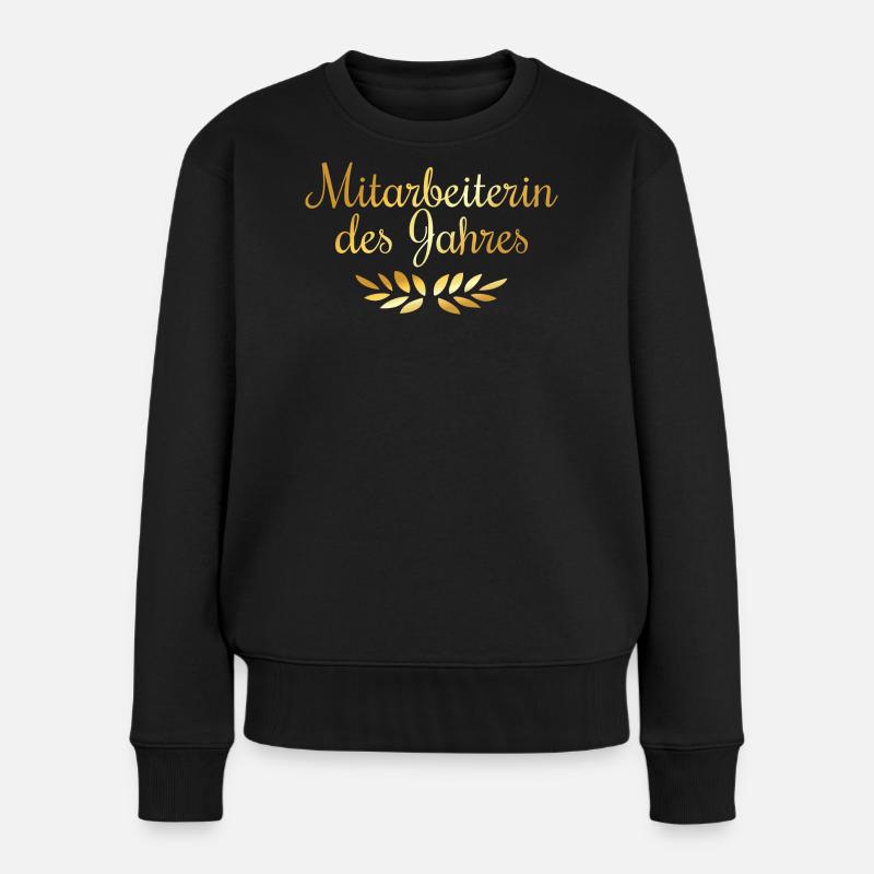 Mitarbeiterin des Jahres (Goldgelb) - Frauen Premium Bio Pullover - Schwarz