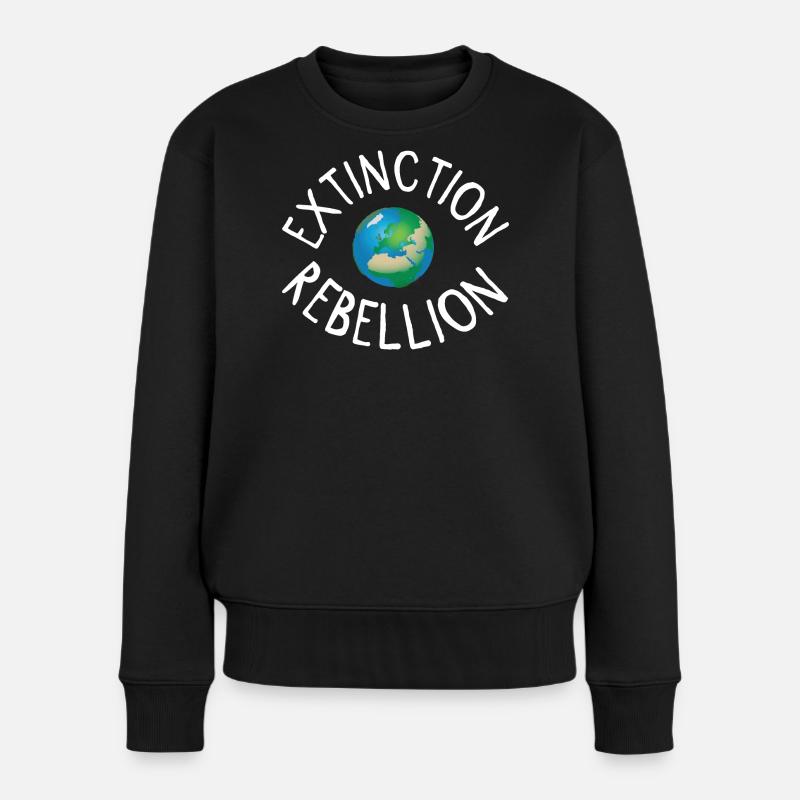 Extinction Rebellion Planet Erde weiss - Frauen Premium Bio Pullover - Schwarz