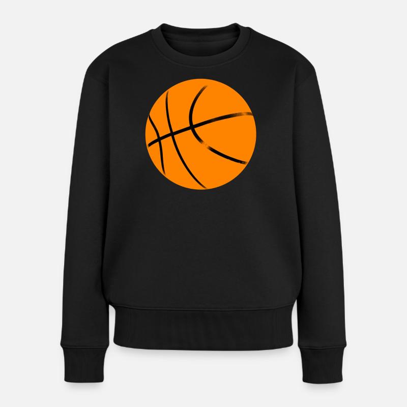 Basketball Vintage - Frauen Premium Bio Pullover - Schwarz