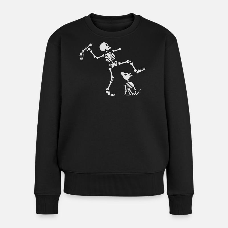 Go fetch bone dog skeleton arm hand - Pull Premium bio Femme - noir