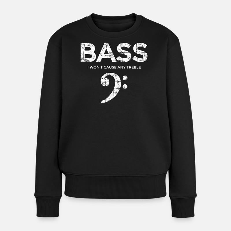 BASS I wont cause any treble (Vintage/Weiß) - Frauen Premium Bio Pullover - Schwarz